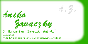 aniko zavaczky business card